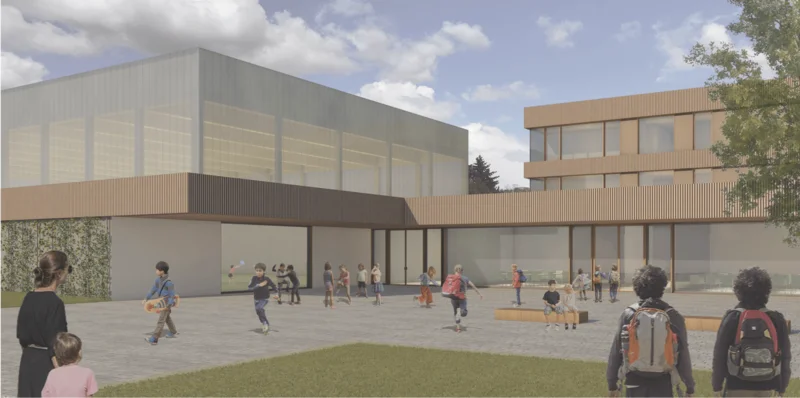 Laying the foundation stone - for a new school without fossil fuels